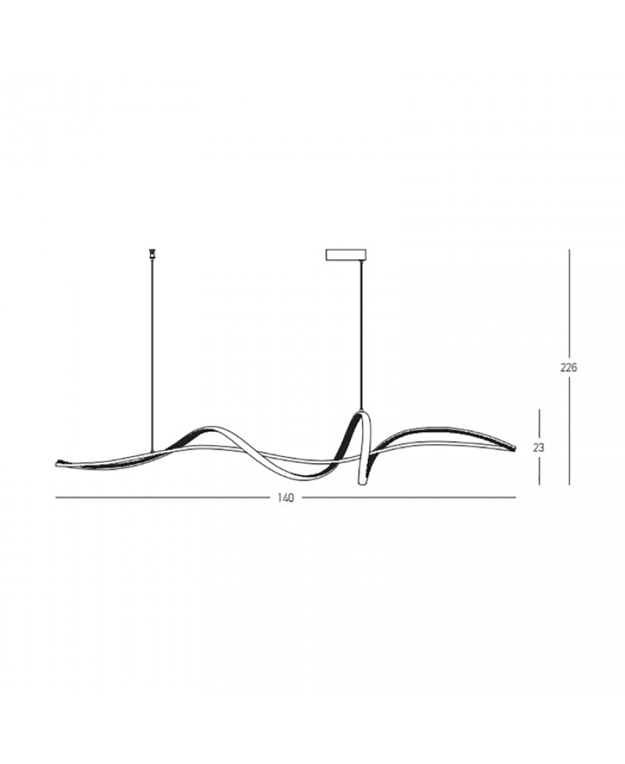 Candeeiro Suspenso Harmonia Preto Mate