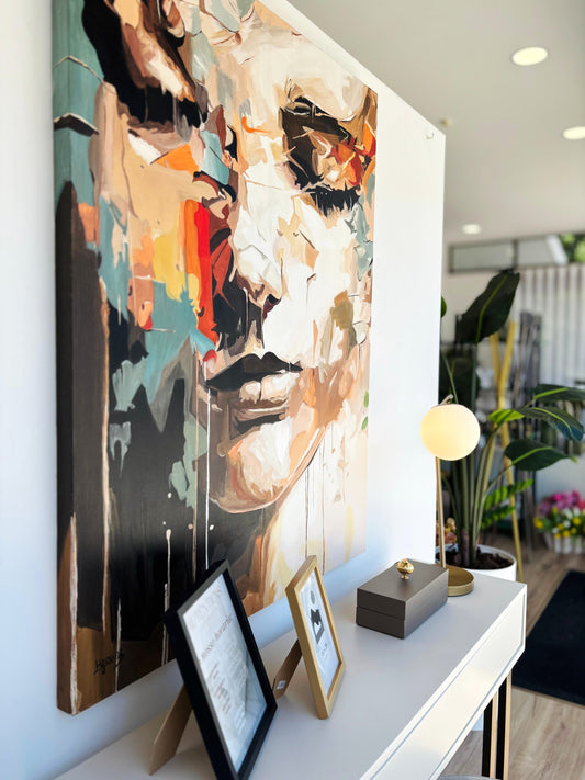 Tela pintada à mão - Face