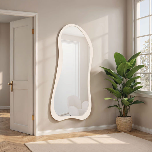 Espelho Orgânico com moldura branca