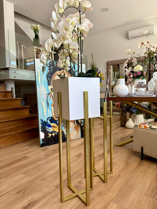 Floreira X c/ caixa branca