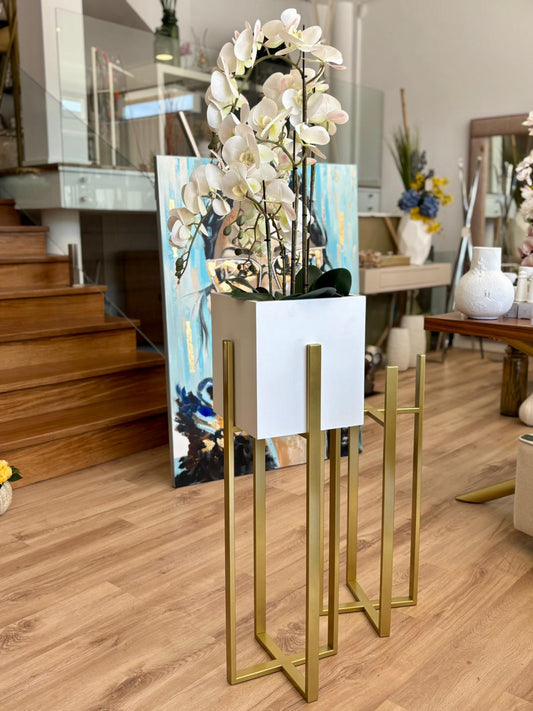 Floreira X c/ caixa branca