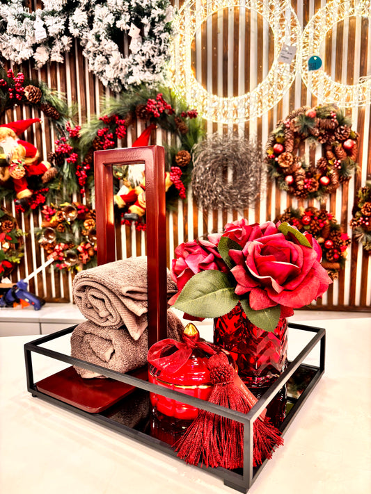 Tabuleiro Decorativo S - Preto com espelho Gris