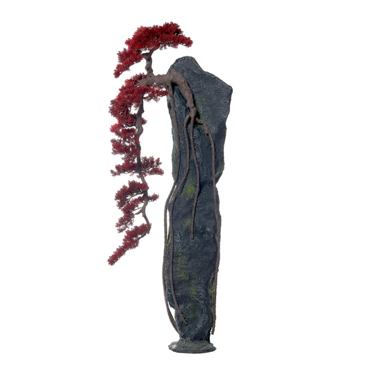 Bonsai Bordeaux com Pedra de 170cm - Planta artificial