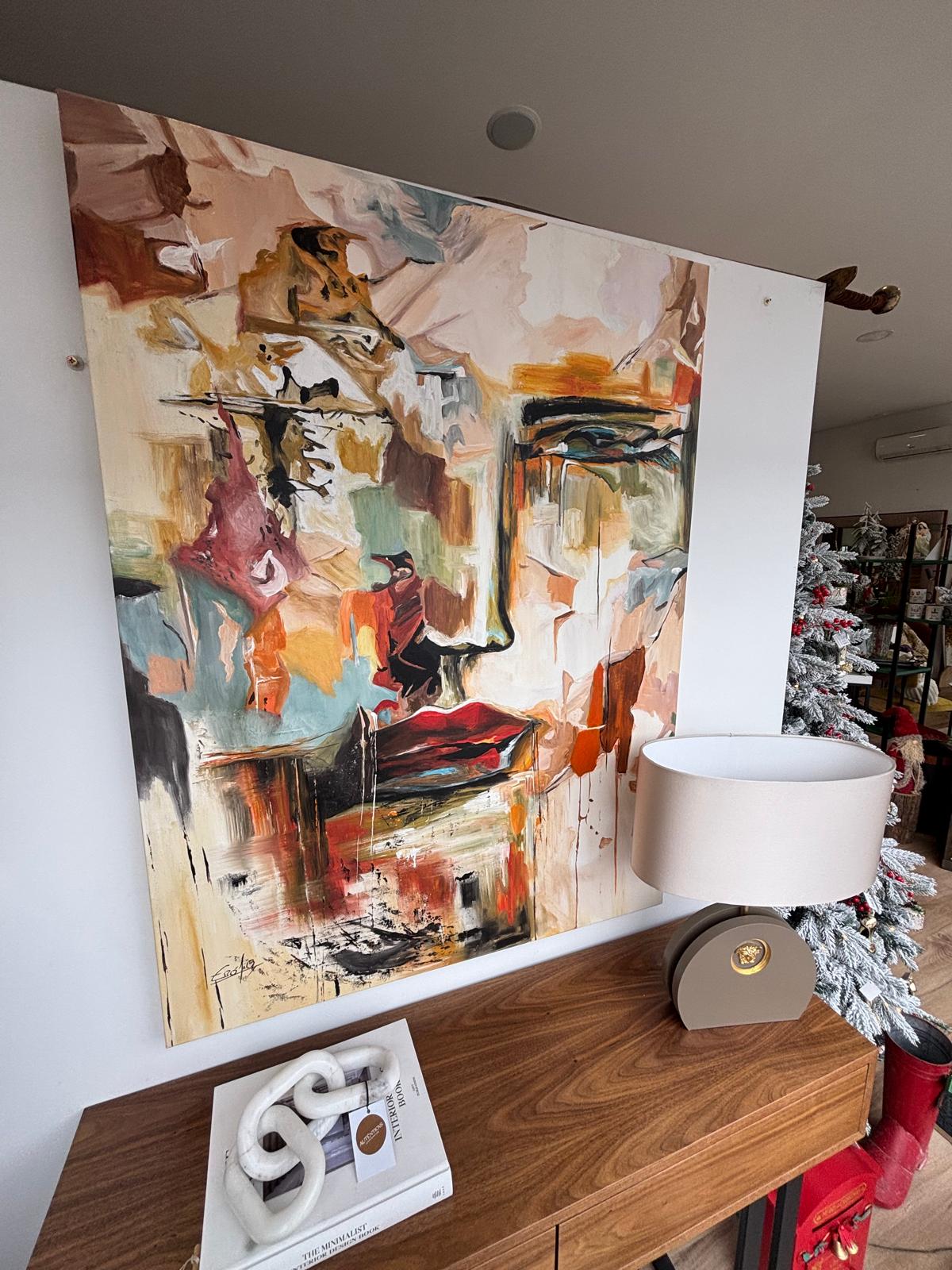 Tela pintada à mão - Face Abstrata