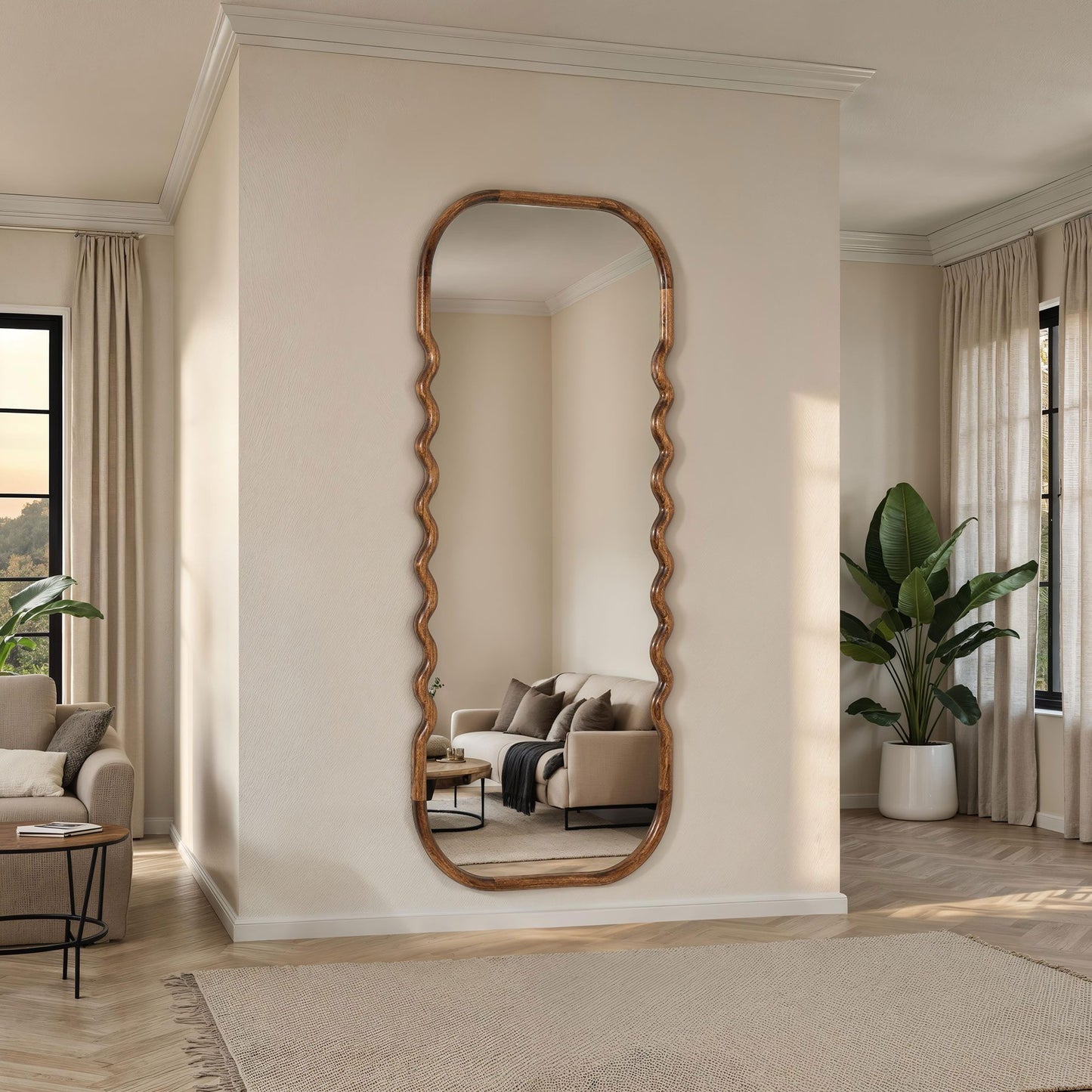 Espelho em Madeira de Nogueira