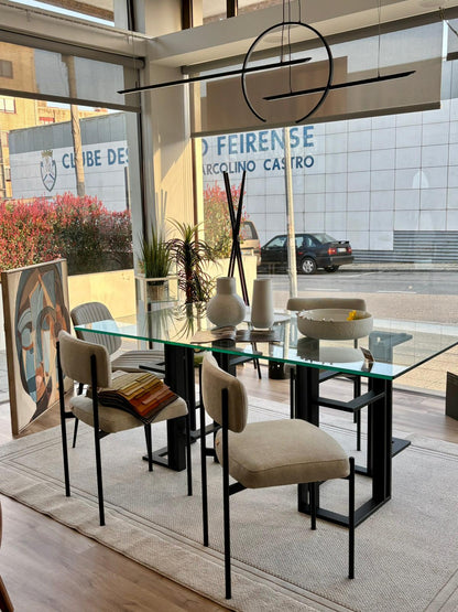 Mesa de Jantar Évora com vidro até 220cm
