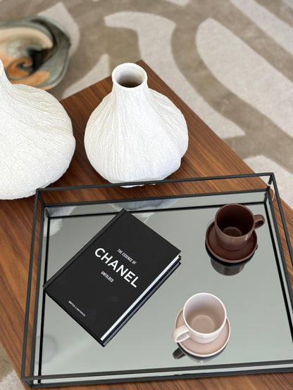 Tabuleiro Decorativo M - Preto com espelho Gris