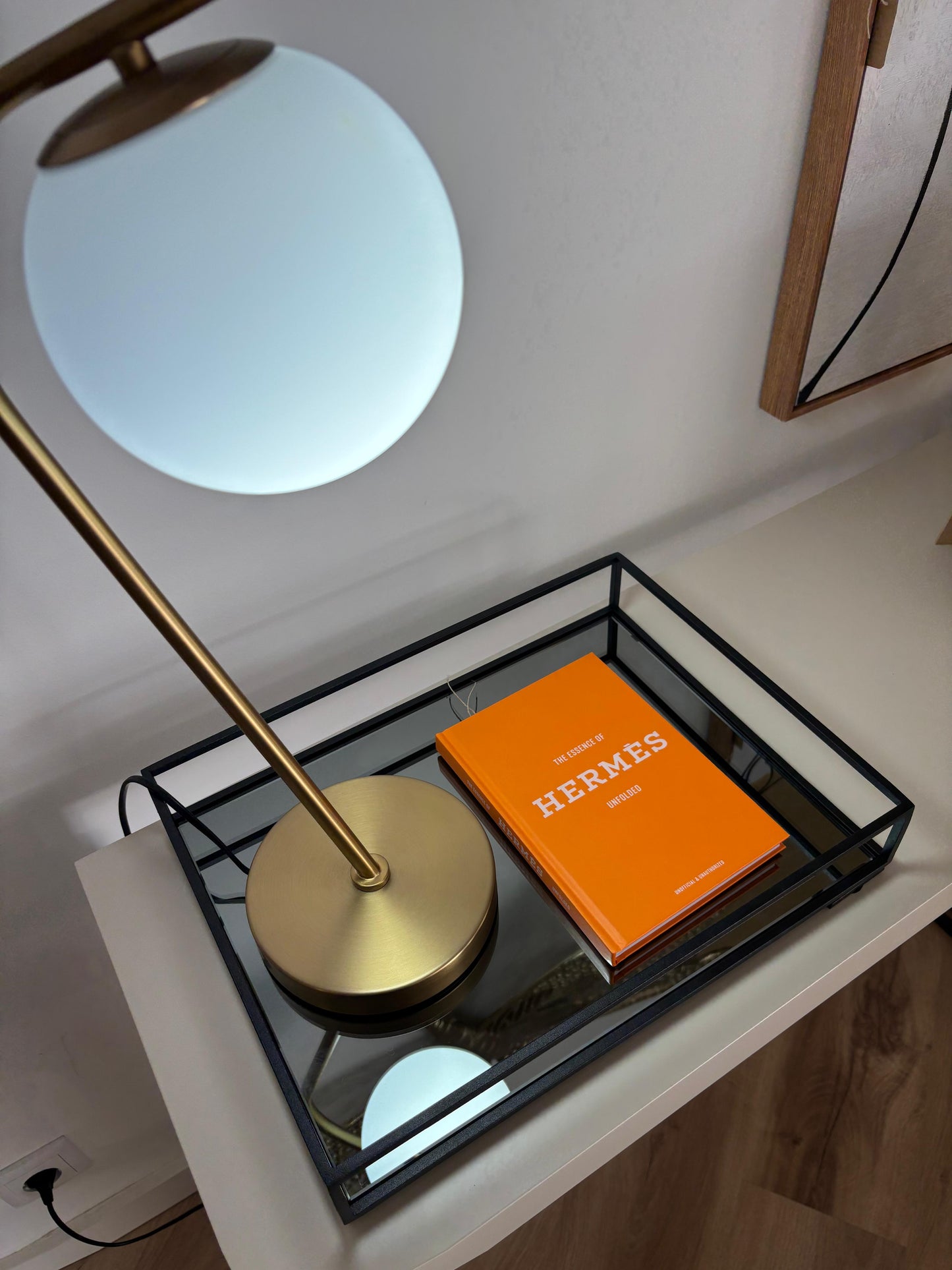 Tabuleiro Decorativo M - Preto com espelho Gris